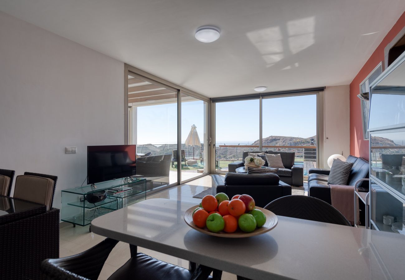 Villa in San Bartolomé de Tirajana - Spectacular villa with private pool, sea views, barbecue and relaxing environment