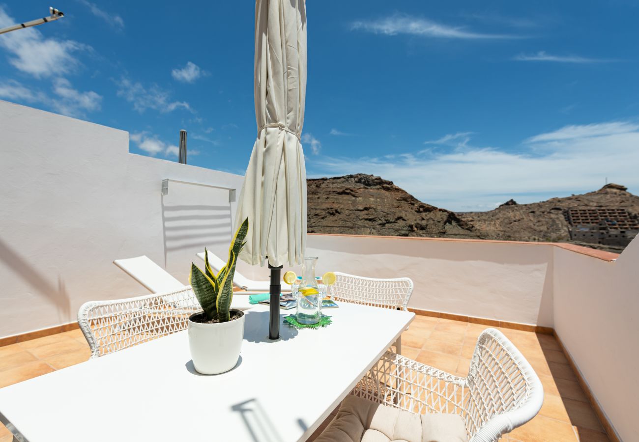 Appartement à Mogán - Maison de vacances avec terrasse et vue sur la mer