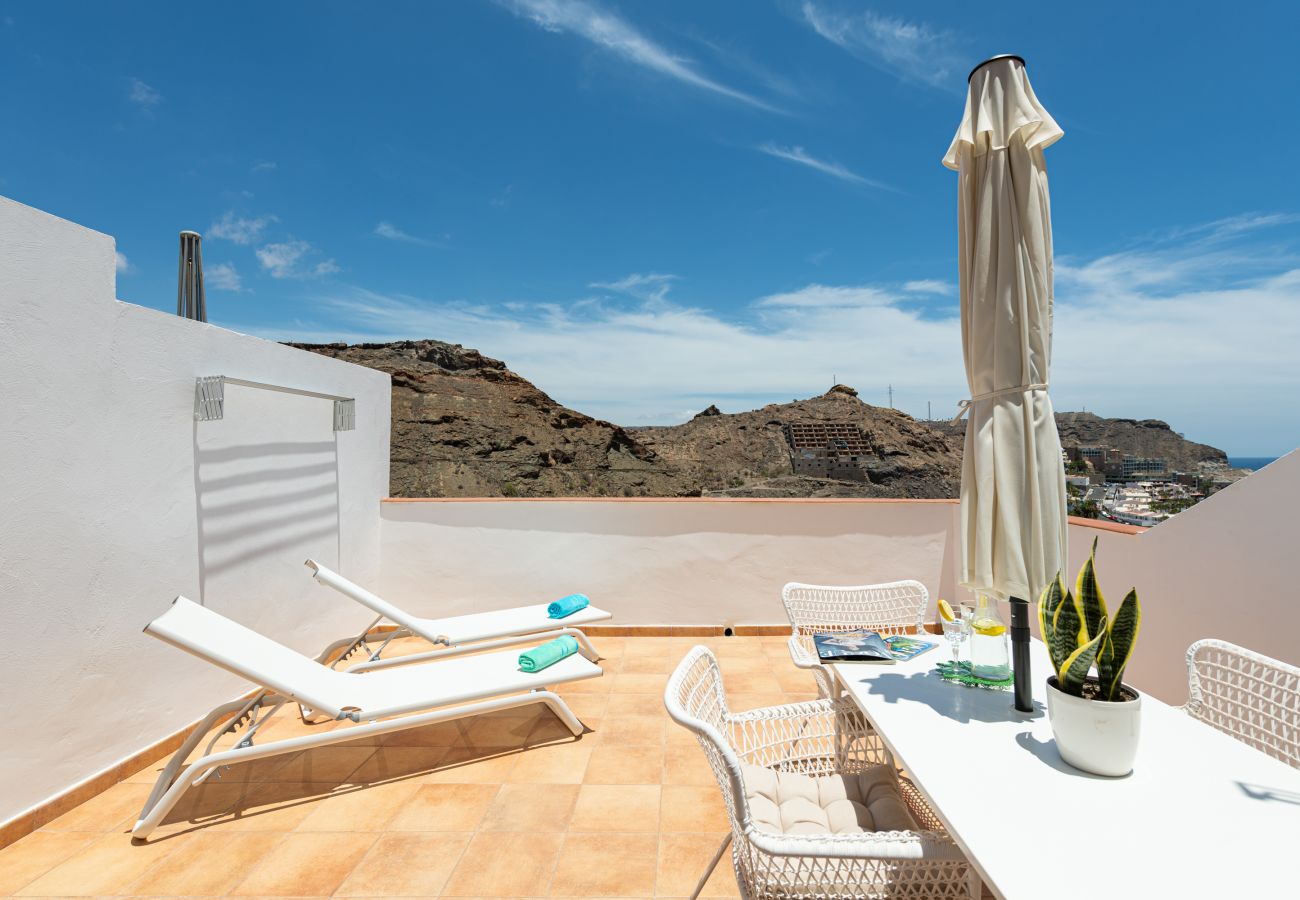 Appartement à Mogán - Maison de vacances avec terrasse et vue sur la mer