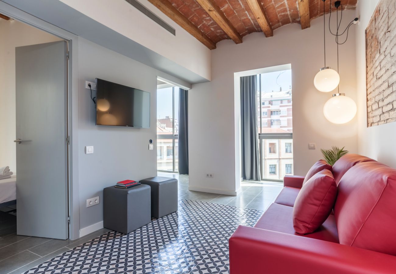 Appartamento di design con 3 camere da letto e accesso alla terrazza in comune nel centro di Barcellona